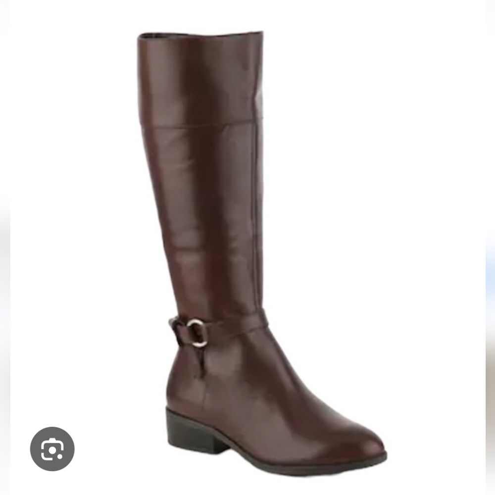 New!Ralph Lauren Elegant Brown Leather Knee-High Makaila Riding Boots Outdoors